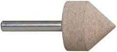 Cratex - 1-1/8" Head Diam x 1-1/8" Thickness, A13, Pointed Cylinder End, Aluminum Oxide Mounted Point - Medium Grade, 80 Grit, 25,500 RPM - USA Tool & Supply