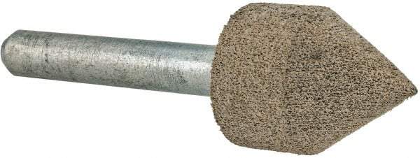 Cratex - 11/16" Head Diam x 7/8" Thickness, A14, Pointed Cylinder End, Aluminum Oxide Mounted Point - Medium Grade, 80 Grit, 30,750 RPM - USA Tool & Supply