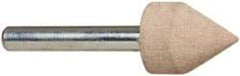 Cratex - 11/16" Head Diam x 7/8" Thickness, A14, Pointed Cylinder End, Aluminum Oxide Mounted Point - Fine Grade, 120 Grit, 30,750 RPM - USA Tool & Supply