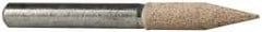 Cratex - 1/4" Head Diam x 1-1/16" Thickness, A15, Pointed Cylinder End, Aluminum Oxide Mounted Point - Medium Grade, 80 Grit, 34,500 RPM - USA Tool & Supply
