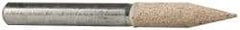 Cratex - 1/4" Head Diam x 1-1/16" Thickness, A15, Pointed Cylinder End, Aluminum Oxide Mounted Point - Fine Grade, 120 Grit, 34,500 RPM - USA Tool & Supply