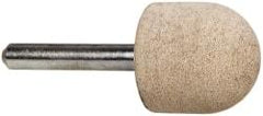 Cratex - 1" Head Diam x 1" Thickness, A21, Ball Nose End, Aluminum Oxide Mounted Point - Fine Grade, 120 Grit, 21,000 RPM - USA Tool & Supply