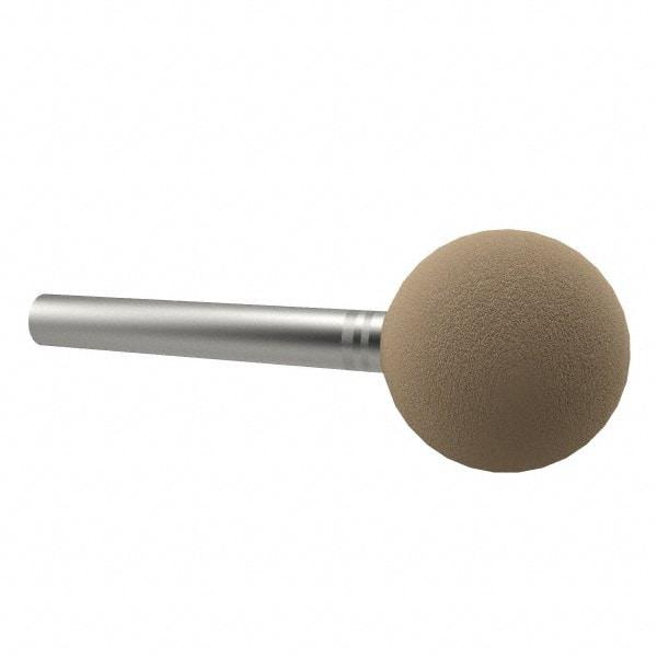 Cratex - 5/8" Head Diam x 5/8" Thickness, A26, Ball End, Aluminum Oxide Mounted Point - Fine Grade, 120 Grit, 35,250 RPM - USA Tool & Supply