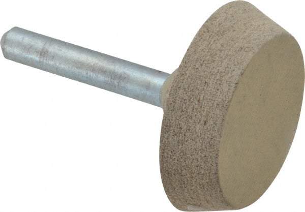 Cratex - 1-1/2" Head Diam x 3/8" Thickness, A34, Flat Cone End, Aluminum Oxide Mounted Point - Medium Grade, 80 Grit, 25,470 RPM - USA Tool & Supply