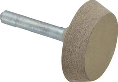 Cratex - 1-1/2" Head Diam x 3/8" Thickness, A34, Flat Cone End, Aluminum Oxide Mounted Point - Medium Grade, 80 Grit, 25,470 RPM - USA Tool & Supply