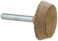 Cratex - 1-1/2" Head Diam x 3/8" Thickness, A34, Flat Cone End, Aluminum Oxide Mounted Point - Fine Grade, 120 Grit, 25,470 RPM - USA Tool & Supply