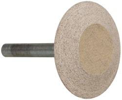Cratex - 1-5/8" Head Diam x 3/8" Thickness, A36, Wheel Tapered Edge End, Aluminum Oxide Mounted Point - Medium Grade, 80 Grit, 23,520 RPM - USA Tool & Supply