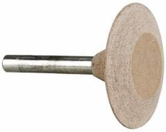 Cratex - 1-5/8" Head Diam x 3/8" Thickness, A36, Wheel Tapered Edge End, Aluminum Oxide Mounted Point - Fine Grade, 120 Grit, 23,520 RPM - USA Tool & Supply