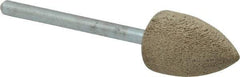 Cratex - 1/2" Head Diam x 3/4" Thickness, B42, Pointed End, Aluminum Oxide Mounted Point - Medium Grade, 80 Grit, 17,620 RPM - USA Tool & Supply