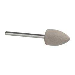 Cratex - 1/2" Head Diam x 3/4" Thickness, B42, Pointed End, Aluminum Oxide Mounted Point - Fine Grade, 120 Grit, 17,620 RPM - USA Tool & Supply