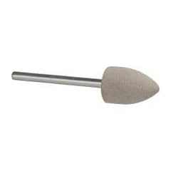 Cratex - 1/2" Head Diam x 3/4" Thickness, B42, Pointed End, Aluminum Oxide Mounted Point - Fine Grade, 120 Grit, 17,620 RPM - USA Tool & Supply