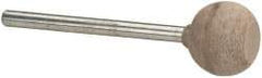 Cratex - 1/2" Head Diam x 3/8" Thickness, B62, Wheel Radius Edge End, Aluminum Oxide Mounted Point - Fine Grade, 120 Grit, 19,500 RPM - USA Tool & Supply