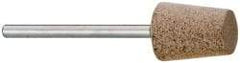 Cratex - 1/2" Head Diam x 5/8" Thickness, B91, Flat Cone End, Aluminum Oxide Mounted Point - Fine Grade, 120 Grit, 16,870 RPM - USA Tool & Supply