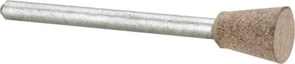 Cratex - 5/16" Head Diam x 3/8" Thickness, B104, Inverted Cone Flat End, Aluminum Oxide Mounted Point - Fine Grade, 120 Grit, 28,870 RPM - USA Tool & Supply
