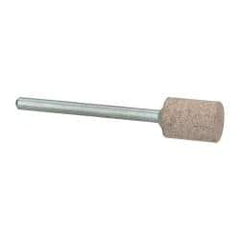 Cratex - 3/8" Head Diam x 1/2" Thickness, W176, Cylinder End, Aluminum Oxide Mounted Point - Medium Grade, 80 Grit, 21,000 RPM - USA Tool & Supply