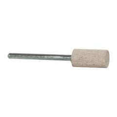Cratex - 3/8" Head Diam x 3/4" Thickness, W177, Cylinder End, Aluminum Oxide Mounted Point - Fine Grade, 120 Grit, 17,620 RPM - USA Tool & Supply