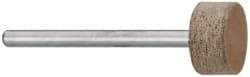 Cratex - 1/2" Head Diam x 1/4" Thickness, W183, Cylinder End, Aluminum Oxide Mounted Point - Medium Grade, 80 Grit, 22,500 RPM - USA Tool & Supply