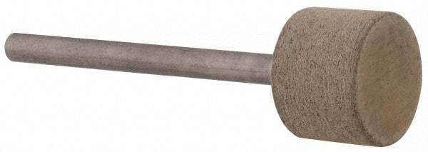Cratex - 1/2" Head Diam x 3/8" Thickness, W184, Cylinder End, Aluminum Oxide Mounted Point - Fine Grade, 120 Grit, 19,500 RPM - USA Tool & Supply