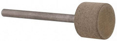 Cratex - 1/2" Head Diam x 3/8" Thickness, W184, Cylinder End, Aluminum Oxide Mounted Point - Fine Grade, 120 Grit, 19,500 RPM - USA Tool & Supply