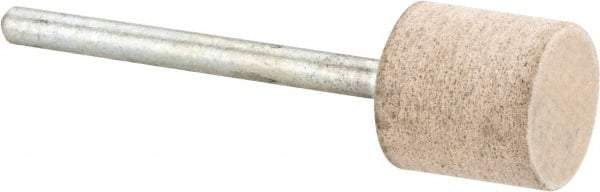 Cratex - 1/2" Head Diam x 1/2" Thickness, W185, Cylinder End, Aluminum Oxide Mounted Point - Fine Grade, 120 Grit, 16,870 RPM - USA Tool & Supply