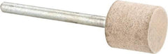 Cratex - 1/2" Head Diam x 1/2" Thickness, W185, Cylinder End, Aluminum Oxide Mounted Point - Fine Grade, 120 Grit, 16,870 RPM - USA Tool & Supply