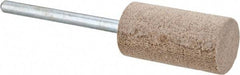 Cratex - 1/2" Head Diam x 1" Thickness, W187, Cylinder End, Aluminum Oxide Mounted Point - Fine Grade, 120 Grit, 10,120 RPM - USA Tool & Supply