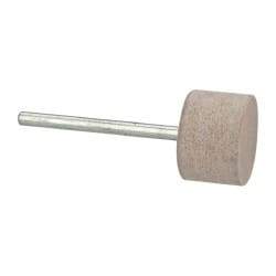 Cratex - 3/4" Head Diam x 1/2" Thickness, W203, Cylinder End, Aluminum Oxide Mounted Point - Fine Grade, 120 Grit, 15,750 RPM - USA Tool & Supply
