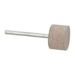 Cratex - 3/4" Head Diam x 1/2" Thickness, W203, Cylinder End, Aluminum Oxide Mounted Point - Fine Grade, 120 Grit, 15,750 RPM - USA Tool & Supply
