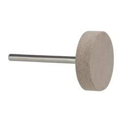 Cratex - 1" Head Diam x 1/4" Thickness, W216, Cylinder End, Aluminum Oxide Mounted Point - Medium Grade, 80 Grit, 12,750 RPM - USA Tool & Supply