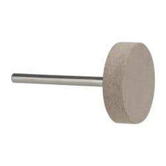Cratex - 1" Head Diam x 1/4" Thickness, W216, Cylinder End, Aluminum Oxide Mounted Point - Medium Grade, 80 Grit, 12,750 RPM - USA Tool & Supply
