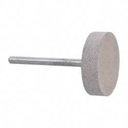 Cratex - 1" Head Diam x 1/4" Thickness, W216, Cylinder End, Aluminum Oxide Mounted Point - Fine Grade, 120 Grit, 12,750 RPM - USA Tool & Supply