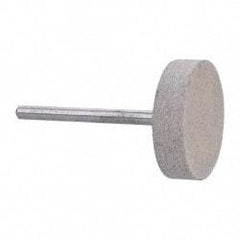 Cratex - 1" Head Diam x 1/4" Thickness, W216, Cylinder End, Aluminum Oxide Mounted Point - Fine Grade, 120 Grit, 12,750 RPM - USA Tool & Supply