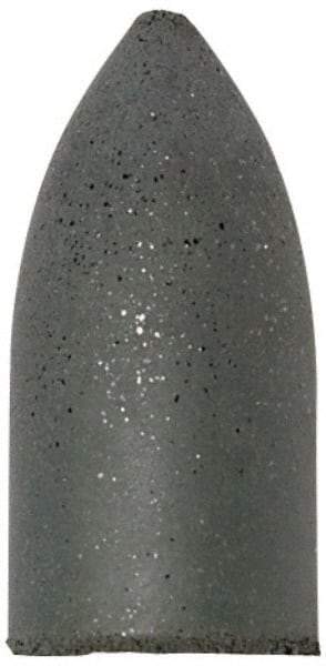 Cratex - 7/8" Max Diam x 1-3/4" Long, Cone, Rubberized Point - Fine Grade, Silicon Carbide, 1/4" Arbor Hole, Unmounted - USA Tool & Supply