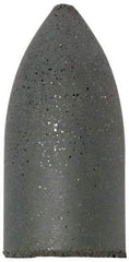 Cratex - 7/8" Max Diam x 1-3/4" Long, Cone, Rubberized Point - Medium Grade, Silicon Carbide, 1/4" Arbor Hole, Unmounted - USA Tool & Supply