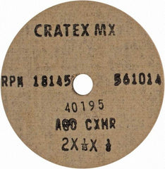 Cratex - 2" Diam x 1/4" Hole x 1/16" Thick, 80 Grit Surface Grinding Wheel - Aluminum Oxide, Type 1, Medium Grade, 18,145 Max RPM, No Recess - USA Tool & Supply