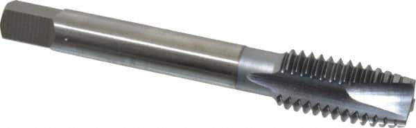 OSG - 1/2-13 UNC, 3 Flute, TiCN Finish, High Speed Steel Spiral Point Tap - Plug Chamfer, Right Hand Thread, 3-3/8" OAL, 2" Thread Length, 3B Class of Fit, Series 105 - Exact Industrial Supply