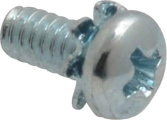 Value Collection - #4-40 UNC, 1/4" Length Under Head Phillips Drive Machine Screw - Pan Head, Grade J82 Steel, Zinc-Plated Finish, External Tooth - USA Tool & Supply