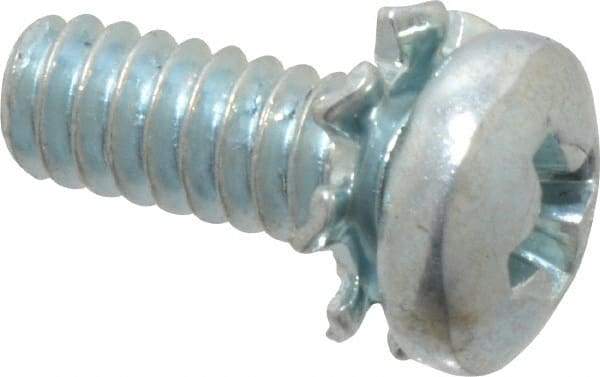 Value Collection - #4-40 UNC, 5/16" Length Under Head Phillips Drive Machine Screw - Pan Head, Grade J82 Steel, Zinc-Plated Finish, External Tooth - USA Tool & Supply