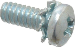 Value Collection - #4-40 UNC, 5/16" Length Under Head Phillips Drive Machine Screw - Pan Head, Grade J82 Steel, Zinc-Plated Finish, External Tooth - USA Tool & Supply