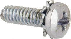 Value Collection - #4-40 UNC, 3/8" Length Under Head Phillips Drive Machine Screw - Pan Head, Grade J82 Steel, Zinc-Plated Finish, External Tooth - USA Tool & Supply