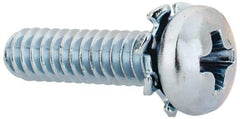 Value Collection - #4-40 UNC, 7/16" Length Under Head Phillips Drive Machine Screw - Pan Head, Grade J82 Steel, Zinc-Plated Finish, External Tooth - USA Tool & Supply