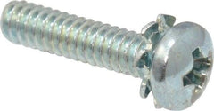 Value Collection - #4-40 UNC, 1/2" Length Under Head Phillips Drive Machine Screw - Pan Head, Grade J82 Steel, Zinc-Plated Finish, External Tooth - USA Tool & Supply