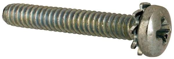 Value Collection - #4-40 UNC, 3/4" Length Under Head Phillips Drive Machine Screw - Pan Head, Grade J82 Steel, Zinc-Plated Finish, External Tooth - USA Tool & Supply