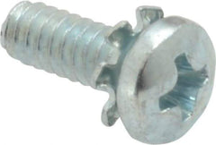 Value Collection - #6-32 UNC, 3/8" Length Under Head Phillips Drive Machine Screw - Pan Head, Grade J82 Steel, Zinc-Plated Finish, External Tooth - USA Tool & Supply