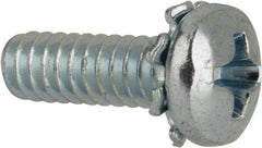 Value Collection - #6-32 UNC, 7/16" Length Under Head Phillips Drive Machine Screw - Pan Head, Grade J82 Steel, Zinc-Plated Finish, External Tooth - USA Tool & Supply