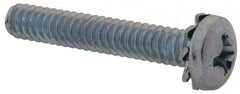 Value Collection - #6-32 UNC, 7/8" Length Under Head Phillips Drive Machine Screw - Pan Head, Grade J82 Steel, Zinc-Plated Finish, External Tooth - USA Tool & Supply
