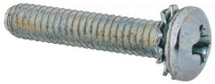 Value Collection - #8-32 UNC, 7/8" Length Under Head Phillips Drive Machine Screw - Pan Head, Grade J82 Steel, Zinc-Plated Finish, External Tooth - USA Tool & Supply