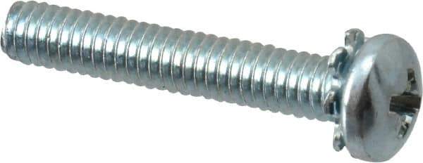 Value Collection - #8-32 UNC, 1" Length Under Head Phillips Drive Machine Screw - Pan Head, Grade J82 Steel, Zinc-Plated Finish, External Tooth - USA Tool & Supply