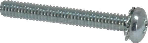 Value Collection - #8-32 UNC, 1-1/4" Length Under Head Phillips Drive Machine Screw - Pan Head, Grade J82 Steel, Zinc-Plated Finish, External Tooth - USA Tool & Supply