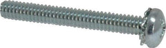 Value Collection - #8-32 UNC, 1-1/4" Length Under Head Phillips Drive Machine Screw - Pan Head, Grade J82 Steel, Zinc-Plated Finish, External Tooth - USA Tool & Supply